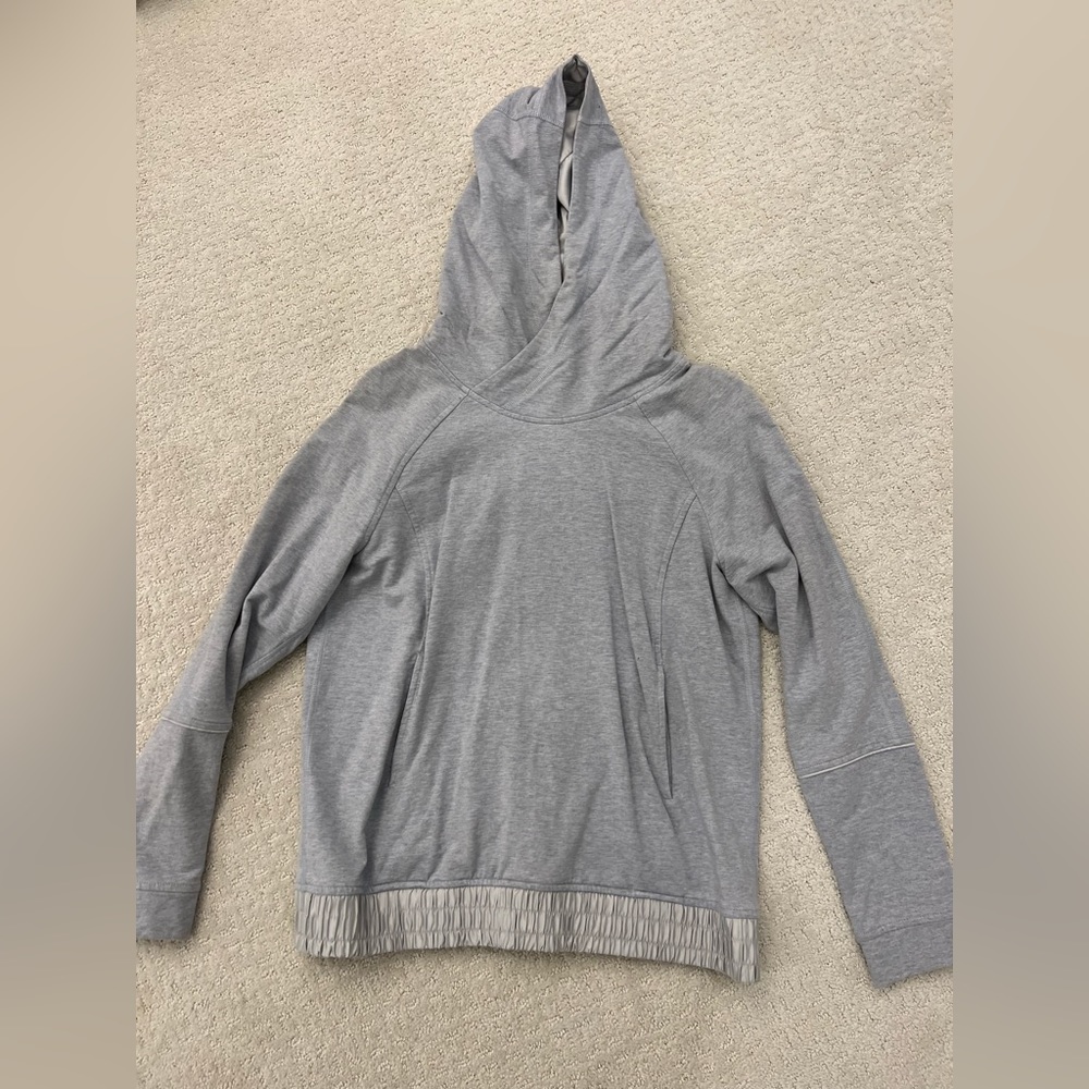 Lululemon Light Grey Hooded Sweatshirt Jacket